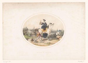 Noble con halcón a caballo
Retour au château (título en el objeto)