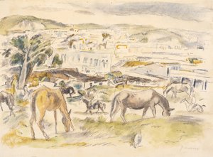 Caballos en paisaje