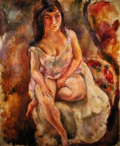 Semidesnudo sentado de Jules Pascin