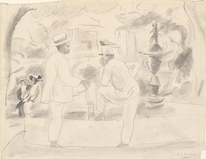 Dos hombres en el parque, La Habana de Jules Pascin