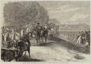 Revisión ante el Emperador y el Príncipe de Gales en el Bois de Boulogne, París
