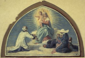 La Virgen presenta al Niño Jesús a San Vicente de Paúl de Jules Richomme