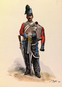 Retrato de un brigadier húsar por Jules Rouffet (1862-1931) circa 1845, Colección privada