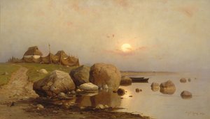 Un pueblo pesquero, 1892 de Juli Julievich Klever