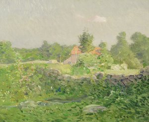 Paisaje y granja, c.1895 (óleo sobre lienzo) de Julian Alden Weir