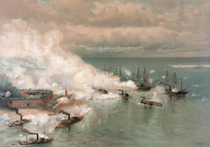 Batalla de la bahía de Mobile por Louis Prang (1824-1909)