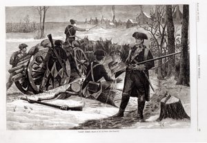 Escena de invierno en el campamento del Ejército Continental en Valley Forge, Pensilvania, 1780, de 