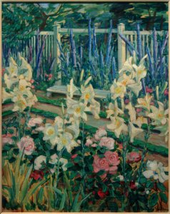 Lirios en el jardín Muthesius de Julie Wolfthorn