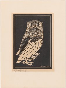 Dos búhos de Julie de Graag (signed by artist)