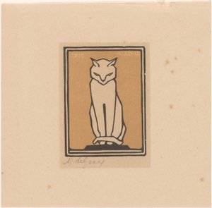 Gato sentado de Julie de Graag (signed by artist)