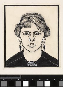 Retrato de una mujer, de frente