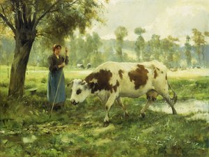 Vacas en el pasto de Julien Dupre