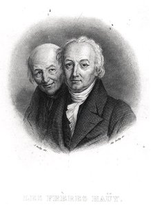 Los Hermanos Hauy: Rene-Just (1743-1822) y Valentin Hauy (1745-1822) grabado por Alphonse Boilly (1801-67)