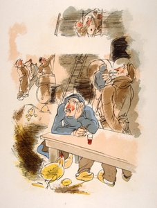 Ilustración humorística del vino 1946.Ilustración de Julien Pavil de Julien Pavil