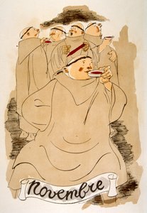 Ilustración humorística del vino 1946.Ilustración de Julien Pavil de Julien Pavil