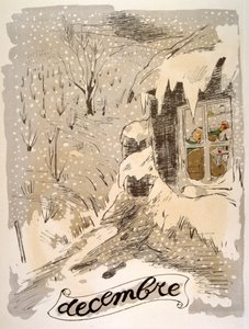 Ilustración humorística del vino 1946.Ilustración de Julien Pavil de Julien Pavil