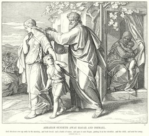 Abraham Envía a Hagar e Ismael de Julius (after) Schnorr von Carolsfeld
