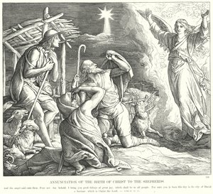 Anunciación del Nacimiento de Cristo a los Pastores de Julius (after) Schnorr von Carolsfeld