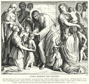 Cristo Bendice a los Niños de Julius (after) Schnorr von Carolsfeld