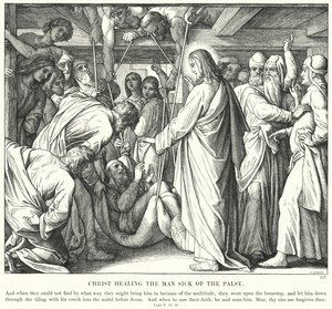 Cristo Sana al Hombre Enfermo de Parálisis de Julius (after) Schnorr von Carolsfeld
