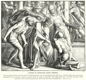 Cristo es coronado con espinas (grabado) de Julius (after) Schnorr von Carolsfeld
