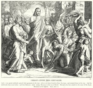La entrada de Cristo en Jerusalén de Julius (after) Schnorr von Carolsfeld