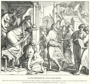 David Despreciado por la Hija de Saúl (grabado) de Julius (after) Schnorr von Carolsfeld