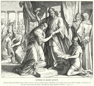Ester es hecha reina (grabado) de Julius (after) Schnorr von Carolsfeld