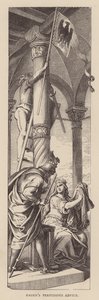 El pérfido consejo de Hagen (grabado) de Julius (after) Schnorr von Carolsfeld