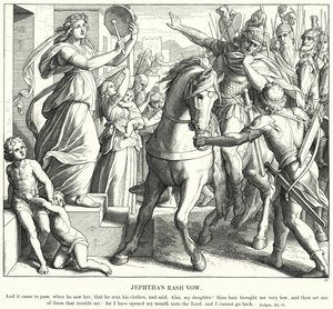 El Voto Imprudente de Jefté (grabado) de Julius (after) Schnorr von Carolsfeld