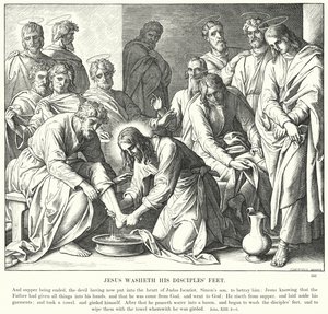 Jesús lava los pies de sus discípulos de Julius (after) Schnorr von Carolsfeld