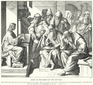 Jesús en medio de los doctores (grabado)