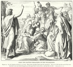 Juan el Bautista Predicando en el Desierto de Julius (after) Schnorr von Carolsfeld
