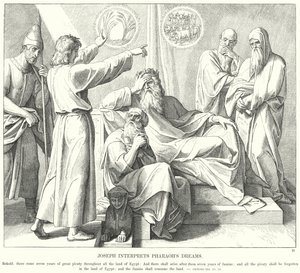 José interpreta los sueños del faraón (grabado) de Julius (after) Schnorr von Carolsfeld