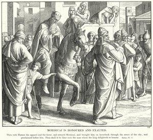 Mardoqueo es Honrado y Exaltado (grabado) de Julius (after) Schnorr von Carolsfeld