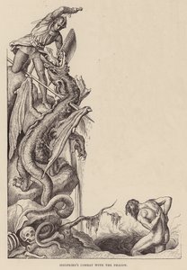 Combate de Sigfrido con el dragón (grabado)