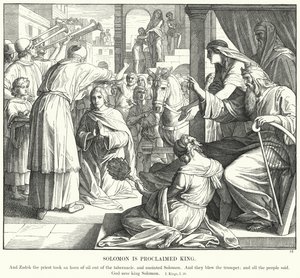 Salomón es proclamado rey (grabado) de Julius (after) Schnorr von Carolsfeld