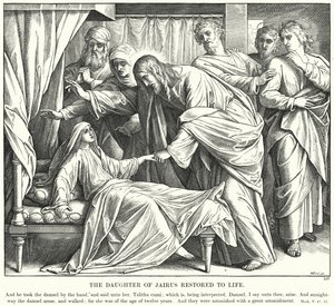 La Hija de Jairo Restaurada a la Vida de Julius (after) Schnorr von Carolsfeld