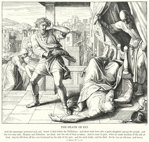 La muerte de Elí (grabado) de Julius (after) Schnorr von Carolsfeld