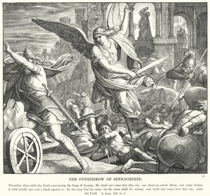 La Derrota de Senaquerib (grabado) de Julius (after) Schnorr von Carolsfeld