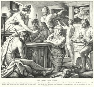 La Pascua en Egipto (grabado) de Julius (after) Schnorr von Carolsfeld