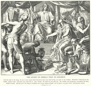 La Visita de la Reina de Saba a Salomón de Julius (after) Schnorr von Carolsfeld