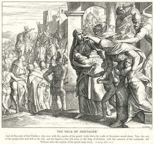 El Asedio de Jerusalén (grabado) de Julius (after) Schnorr von Carolsfeld