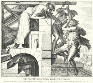 Los Dos Espías Escapan de la Casa de Rahab de Julius (after) Schnorr von Carolsfeld