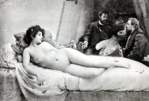 Emile Zola (1840-1902) en el estudio del artista, 1891