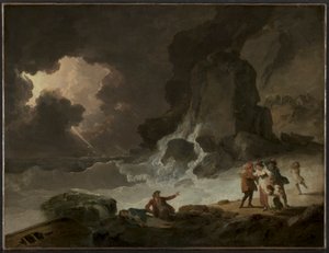 Una tormenta detrás de la Isla de Wight, c.179 de Julius Caesar Ibbetson