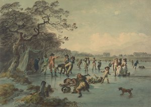 Patinaje en Hyde Park de Julius Caesar Ibbetson