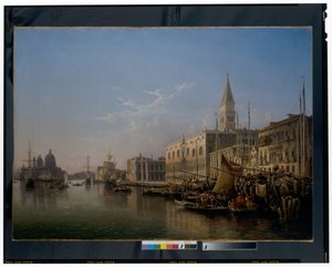 Venecia: La Riva Degli Schiavoni, mirando al oeste con la Punta Della Dogana