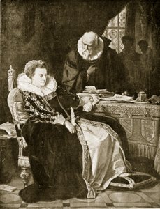 Isabel firma la orden de ejecución de María, ilustración de 