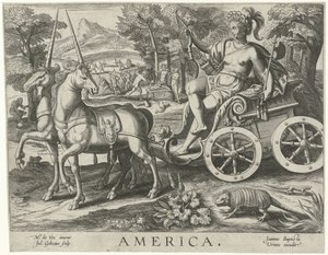 America América (título sobre objeto) Los cuatro continentes (título de la serie) de Julius Goltzius